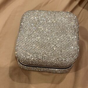 Sparkling Silver Rhinestone Jewelry Box